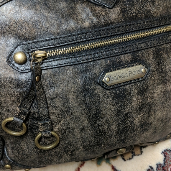 Isabella Fiore Chained Me Hearty Tattoo Distressed Leather Handbag - Picture 11 of 16